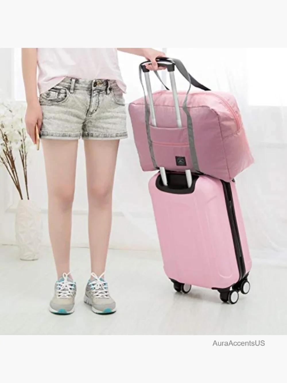 Foldable Travel Duffel Bag Carry On Luggage Overnight for Women and Men